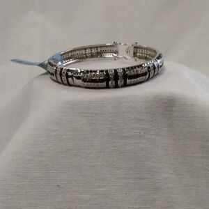 Chic Silver and Black Women's Bracelet
